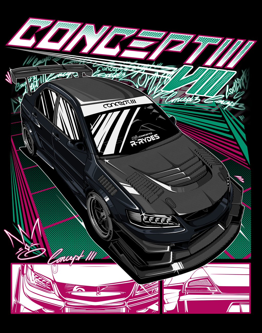 Concept 3 Mitsubishi EVO VIII T-Shirt