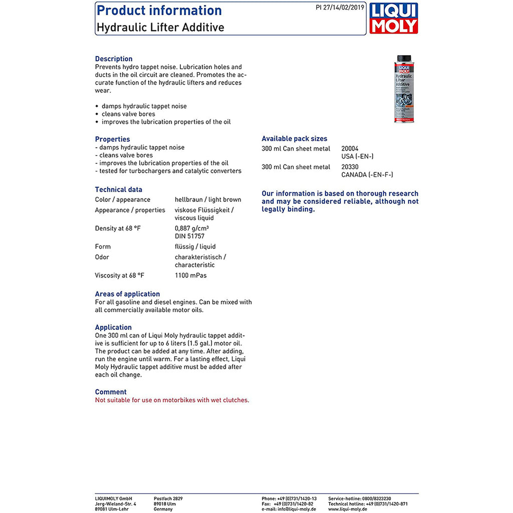 Liqui Moly Hydraulic Lifter Additive