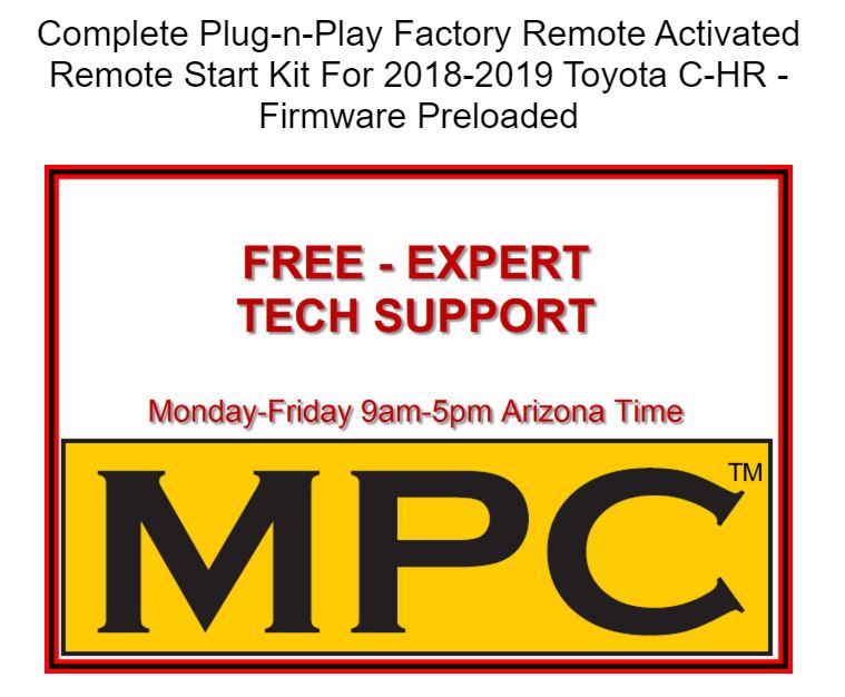 REMOTE START KIT FOR 2018-2019 TOYOTA C-HR - Concept 3 - Revolutionizing the Way You Drive 